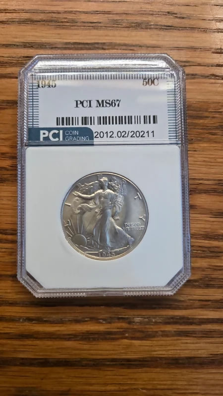 1946 PCI Graded MS67 walking Liberty half