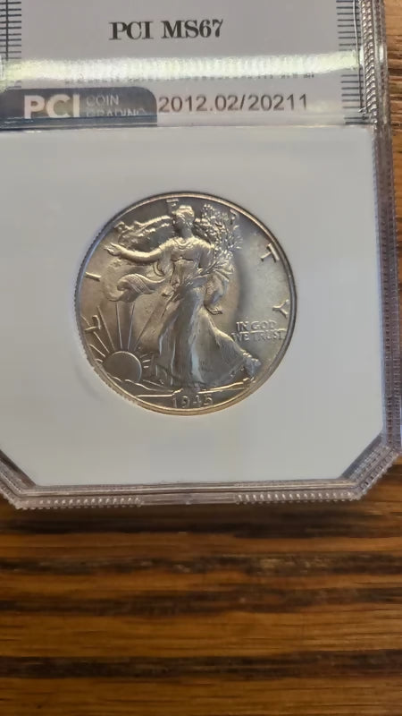 1946 PCI Graded MS67 walking Liberty half